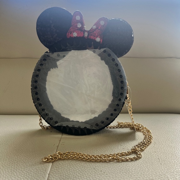 Minnie Mouse Ears Fun Purse, Clear with black and red bow - Picture 1 of 2